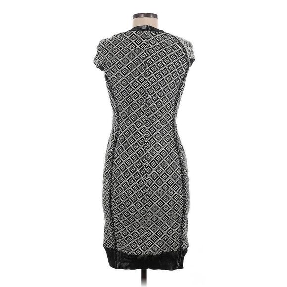 Byron Lars Josette Textured Pencil Knee Length Foldover Shoulder Geometric Dress - Picture 4 of 8